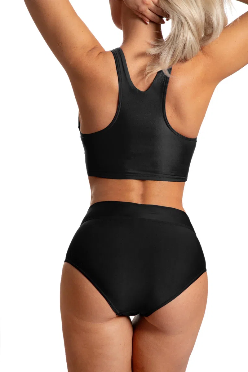Aquarti Slip Bikini Donna Vita Alta con Risvolto – Costume Modellante