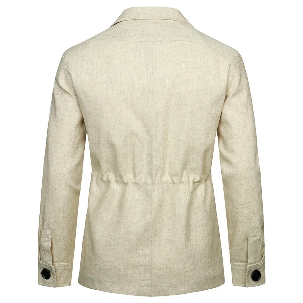 Giacca di Lino Leggera da Uomo Bottoni Traspirante Casual Blazer Cappotto con Tasche