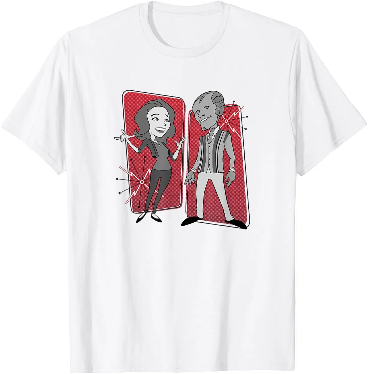 Marvel WandaVision Wanda & Vision 50's Cartoons Maglietta
