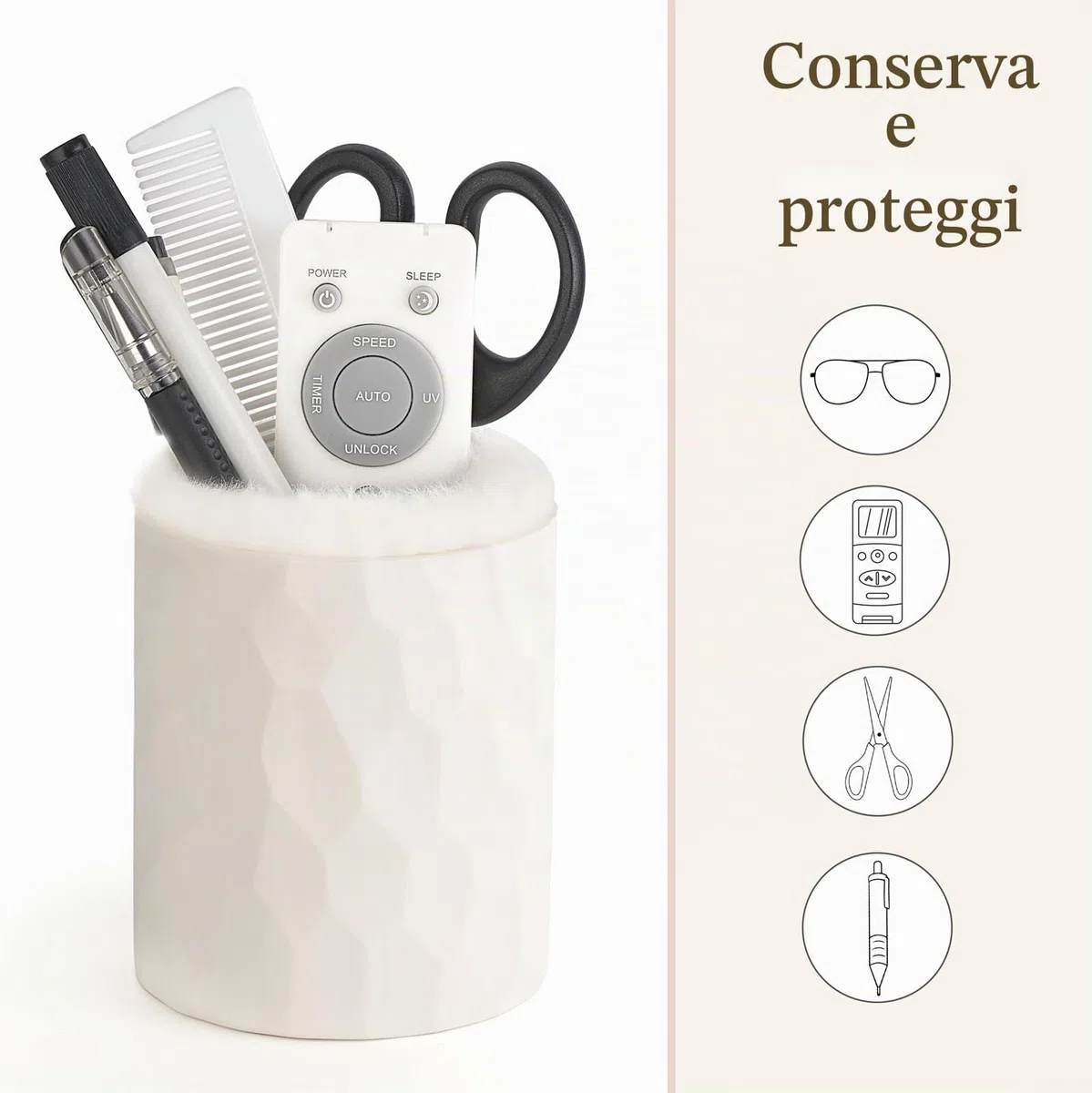 Mkono Plush Lined Eyeglasses Holder Protective Glasses Holder Stand Case Anti-scratch Glasses Storage Organizer for Table, Desk, Nightstand, Office
