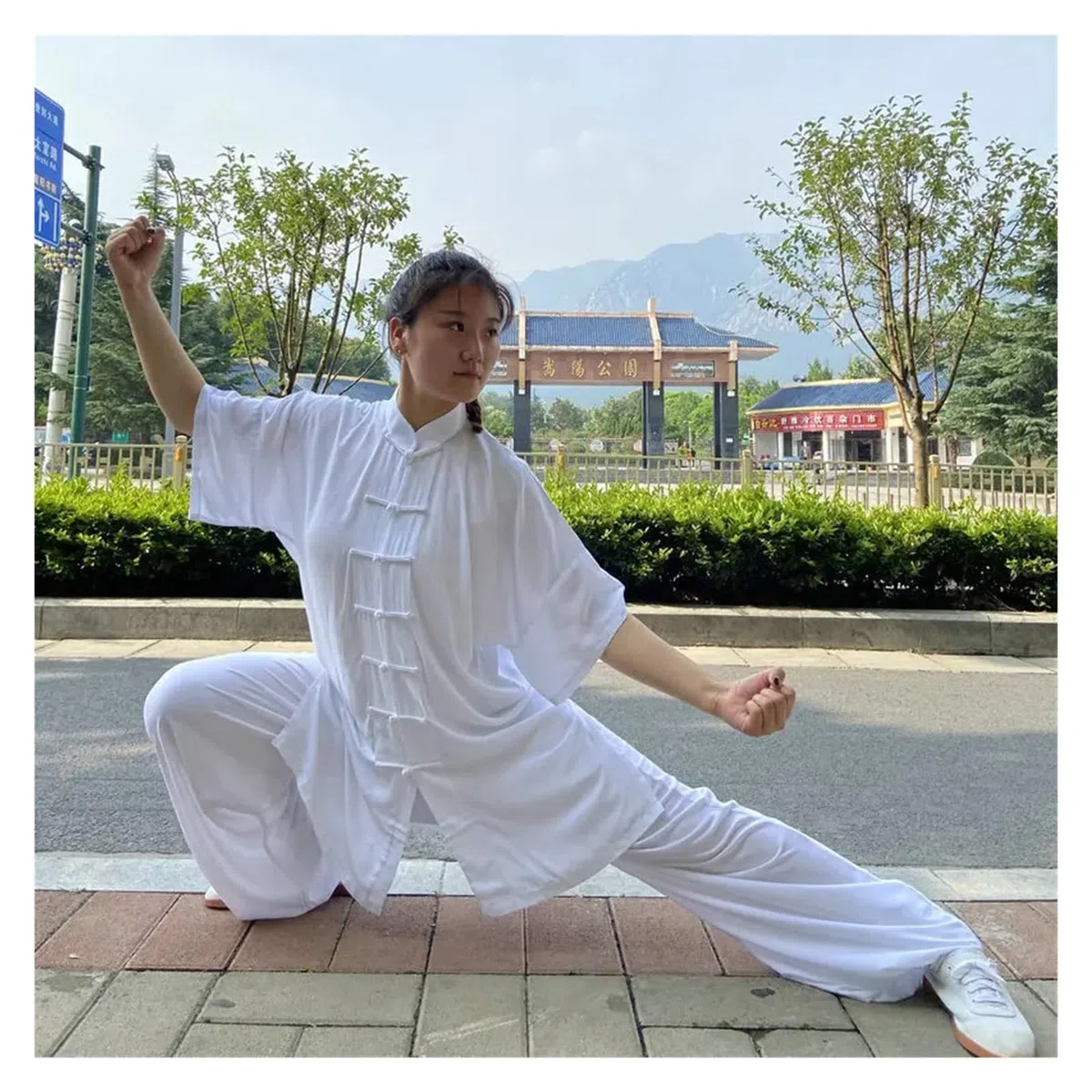 Tai Chi Uniformi Uniforme Tai Chi Cotone Wushu Kung Fu Abbigliamento Adulti Arti Marziali Wing Chun Tuta Taichi Performance Tang Suit(Black,XS(155cm))