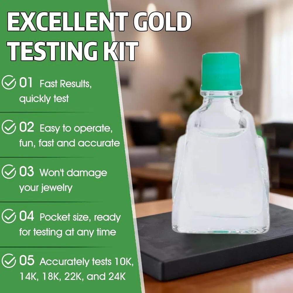 Kit per test ' 10k 14k 18k 22k 24K con soluzioni da 10g, pietra di prova ' per rilevamento di metalli d'
