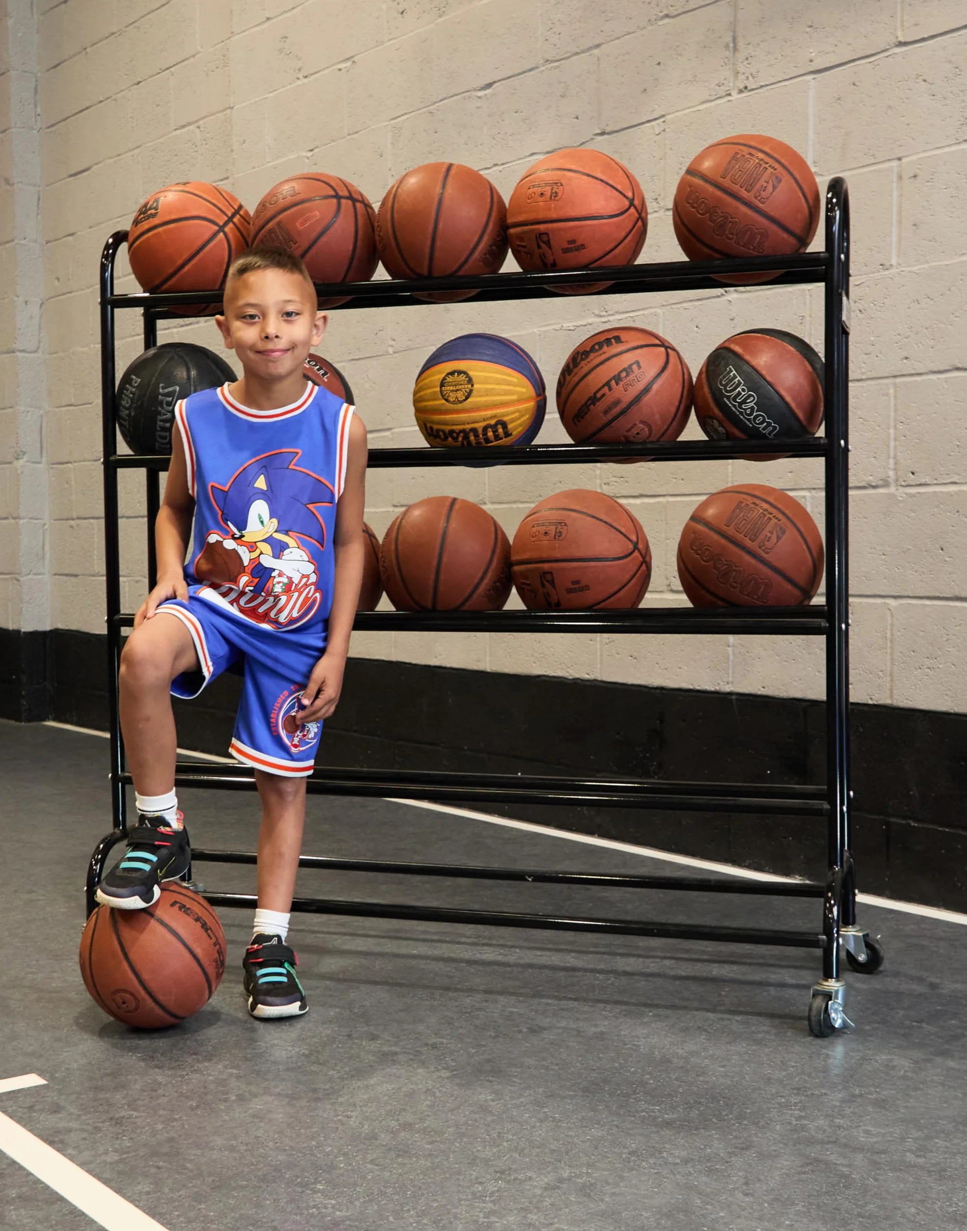 Sonic The Hedgehog Set di maglie e pantaloncini da basket per ragazzi | Completo sportivo a due pezzi per bambini in blu | Pacchetto per bambini