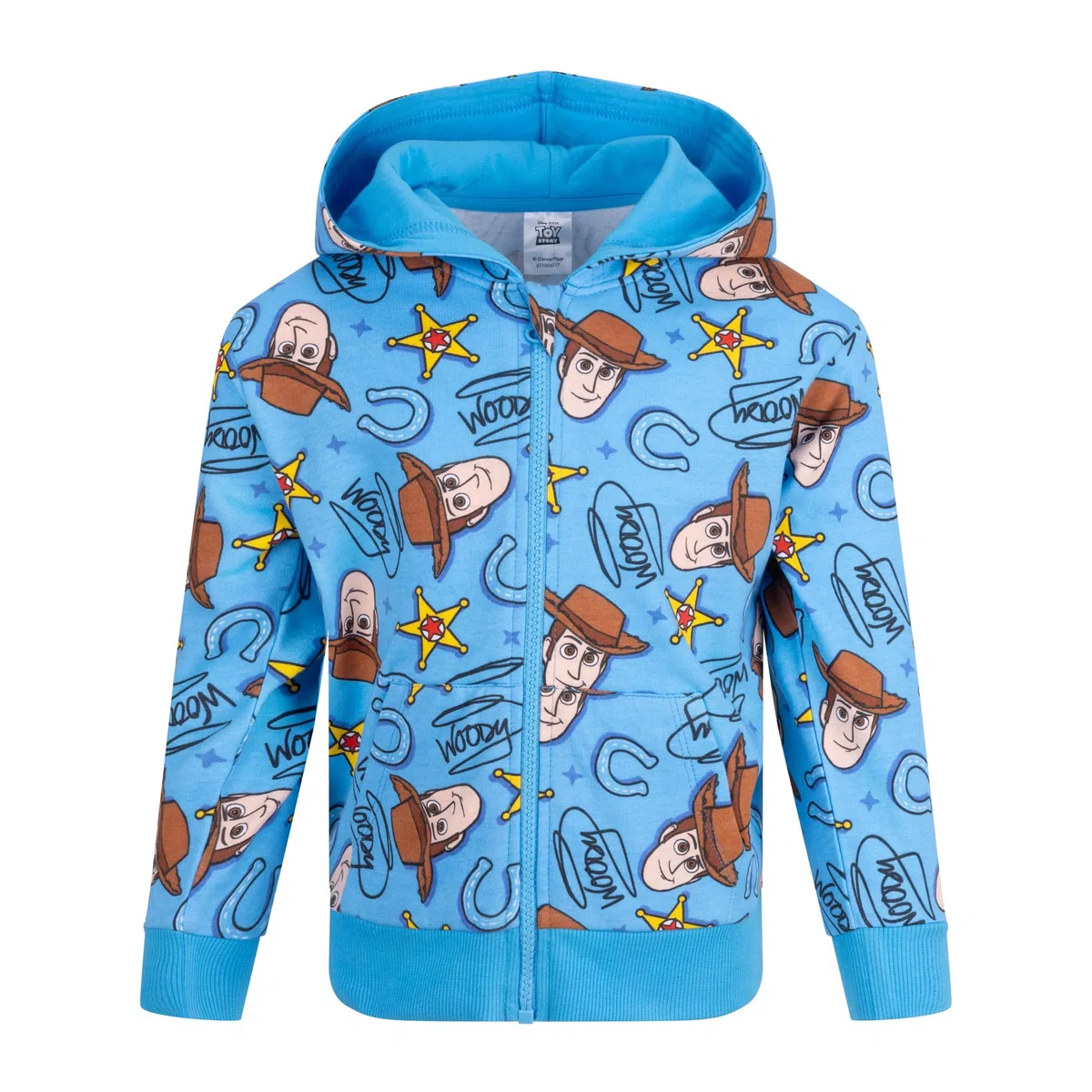 Disney Toy Story Buzz And Woody Felpa con Cappuccio e Zip per Bambini, 100% Cotone, Blu