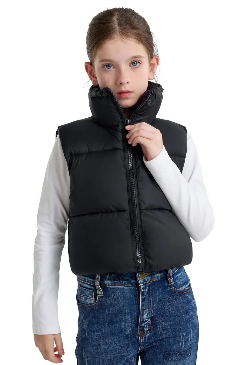 SOLOCOTE Gilet Invernale per Ragazze Impermeabile Caldo Senza Maniche con Colletto Alto Cappotto per Bambini