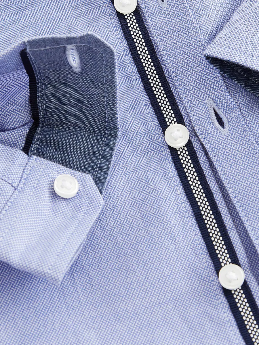 NEXT Ragazzo Camicia Oxford a Maniche Lunghe Blue Character 18 Mesi-24 Mesi