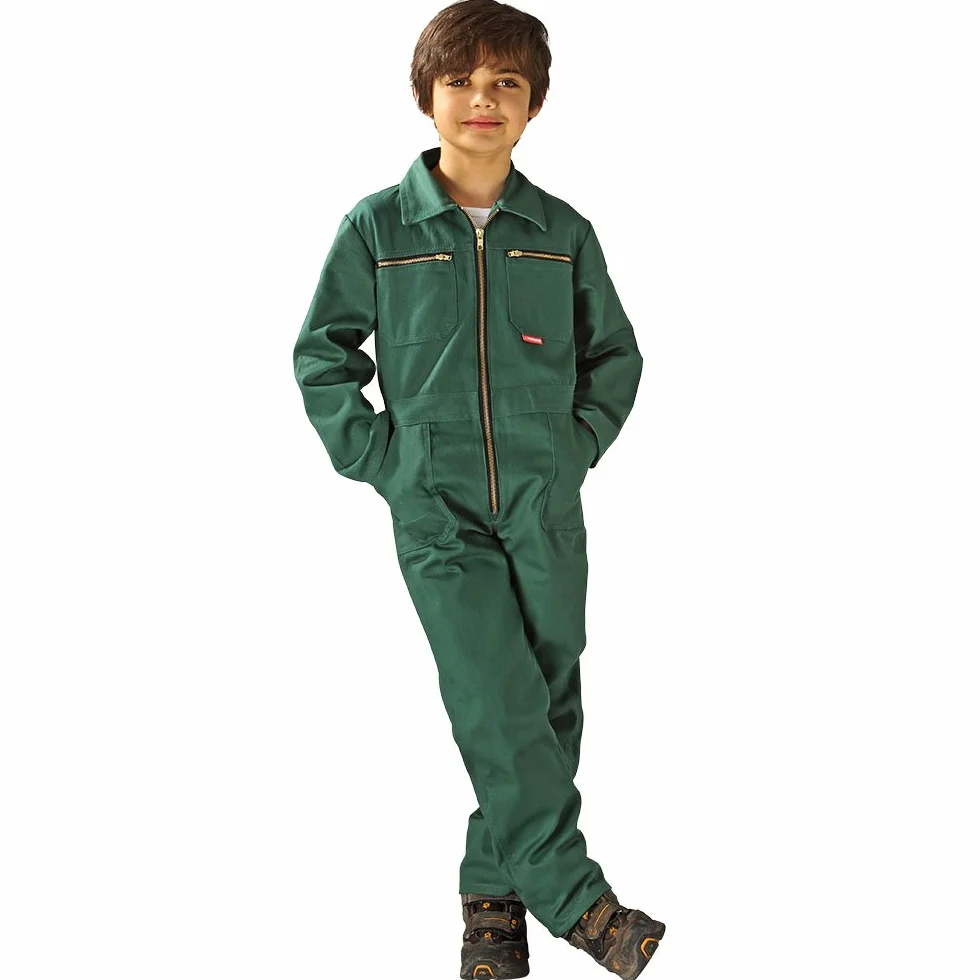 Planam - Tuta Da Rally Per Bambini, Colore: Blu, Verde 134/140