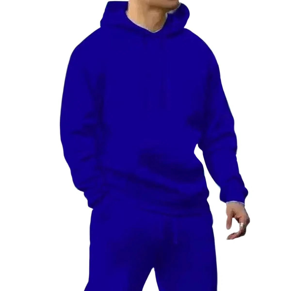 Completo felpa con cappuccio e pantaloni della tuta da uomo, tuta da uomo in pile con cappuccio, 2 pezzi, caldo completo sportivo felpa e pantaloni della