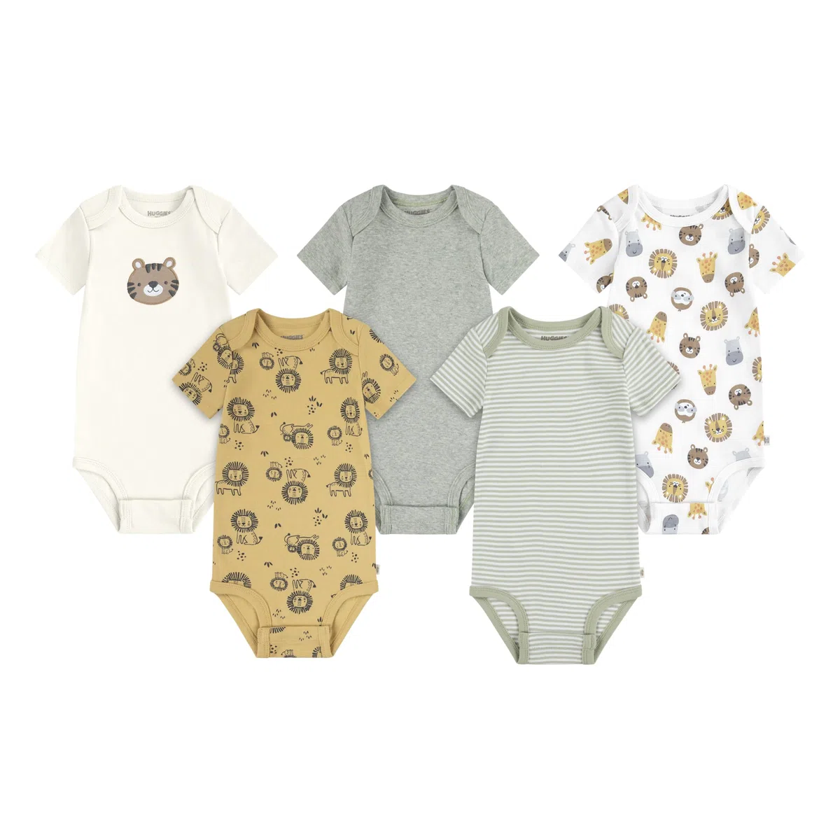 Huggies 5-pack Elevated Bodysuit Body Unisex - Bimbi 0-24 (Pacco da 5)