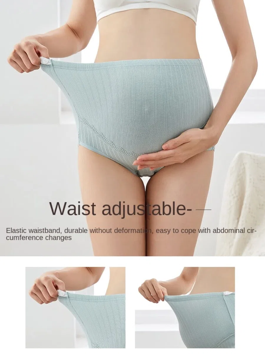 3 Pezzi Mutande Premaman Cotone Slip, Vita Alta Maternity da Donna per Gravidanza