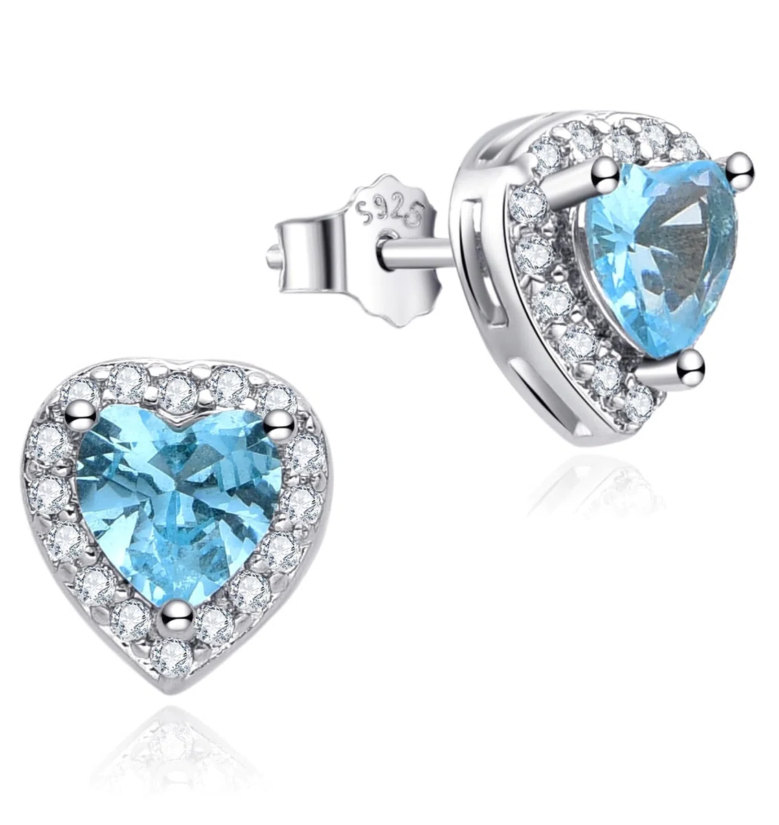 Dada Gioielli - Orecchini Argento 925 Cuore 8mm Punto Luce Con Zirconi Brillanti