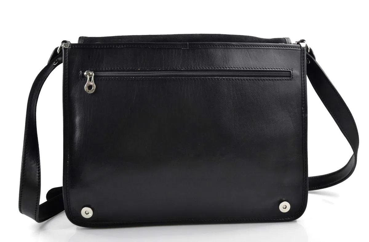 Borsa messenger uomo donna borsa a tracolla postino vera pelle made in Italy business borsa ufficio nero