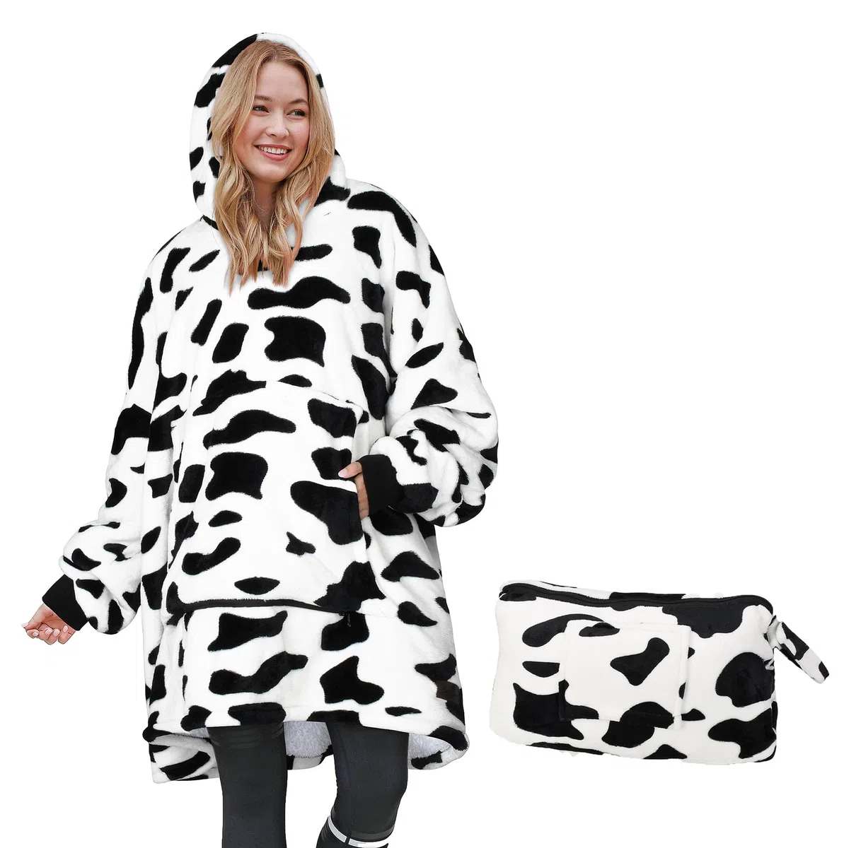 Catalonia Classy Maglione da Coperta Sherpa Portatile Oversize, Felpa da Viaggio Portatile Morbida e Calda e Confortevole, Coperta da Cuscino per Uomini e Donne Adulti
