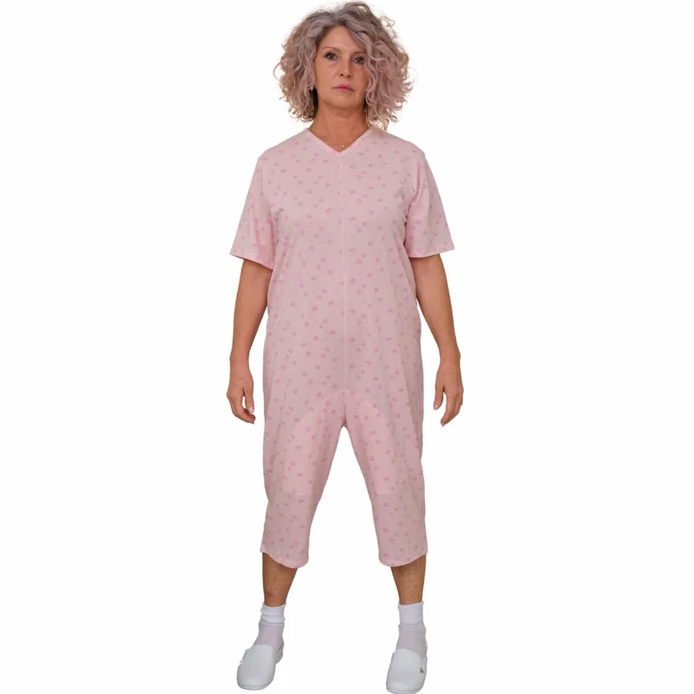 FERRUCCI Pigiama Tutone Sanitario Comfort Manica Corta Pantalone Corto 1 Cerniera/Zip Dietro Schiena Estivo