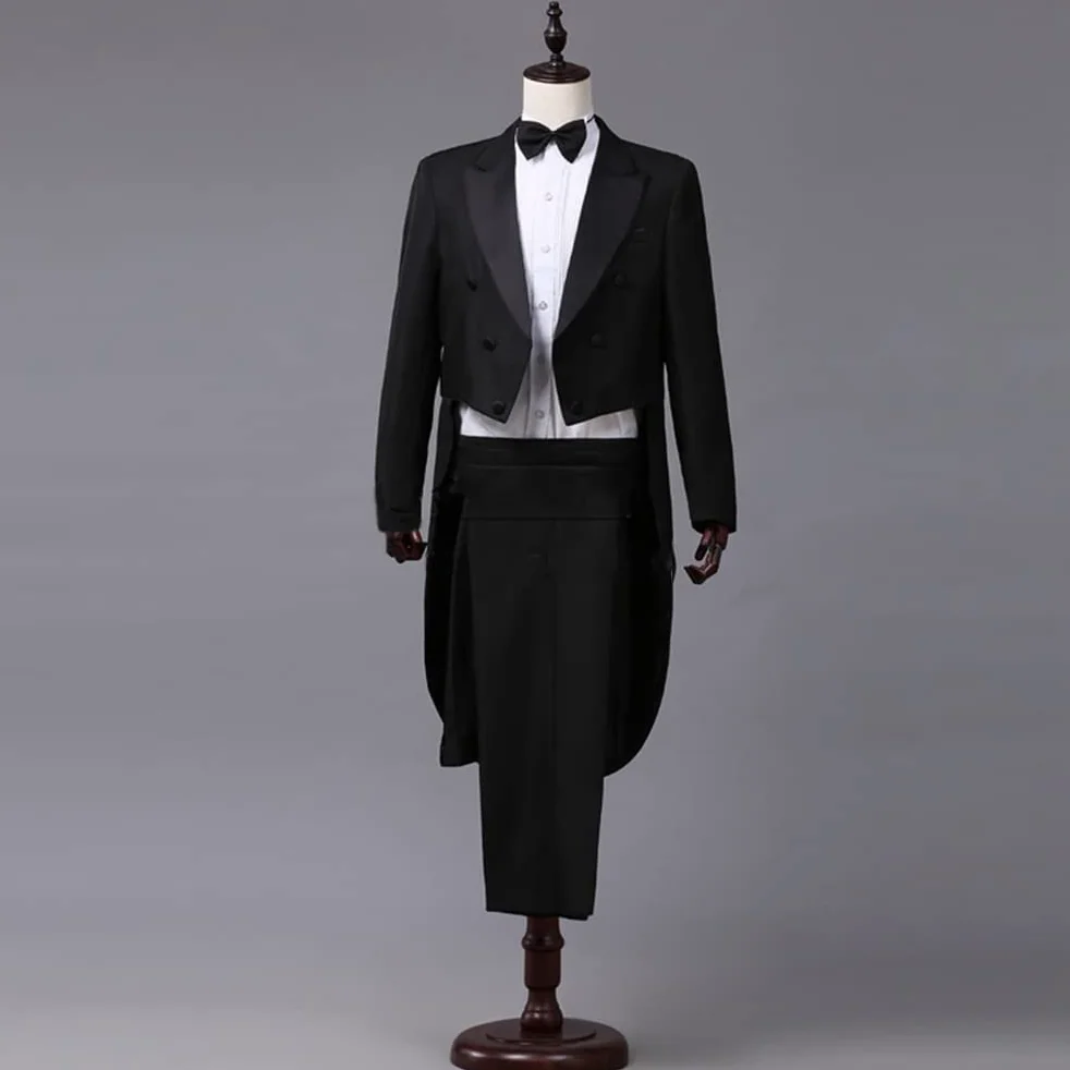 Smoking da uomo slim fit formale spettacolo magico costume tailcoat giacca Cosplay Fancy Dress giacca principe partito smoking ricamo blazer cappotti