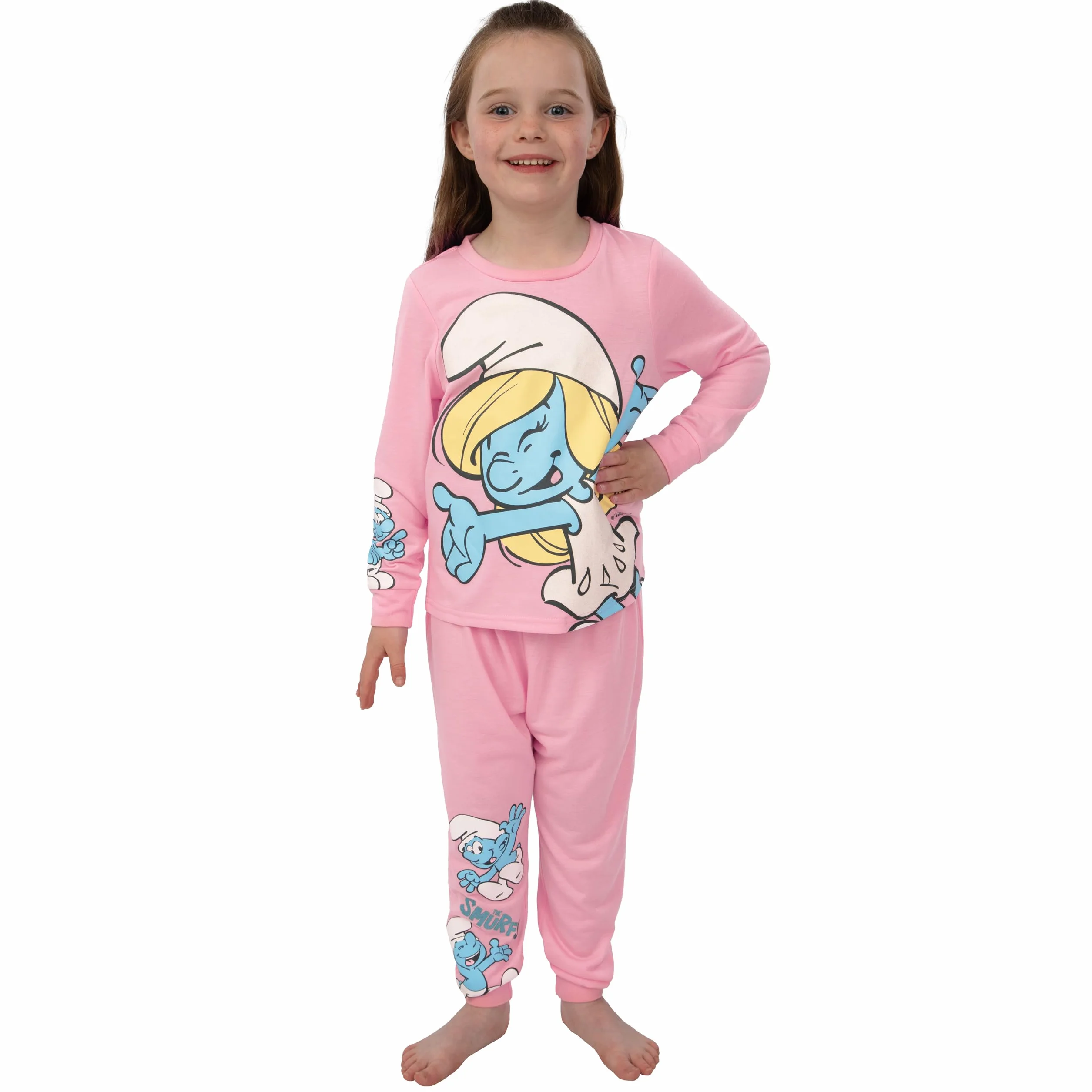 The Smurfs Pigiama Bambina, Pigiami Ragazza Manica Lunga Puffetta, Set Pigiama Bambino Puffetta