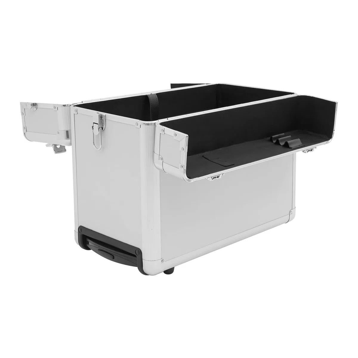 Valigetta da pilota, arrotolabile, 39 x 24 x 48 cm, con asta telescopica e scomparto rimovibile per laptop, in alluminio, per viaggi d'affari e ufficio