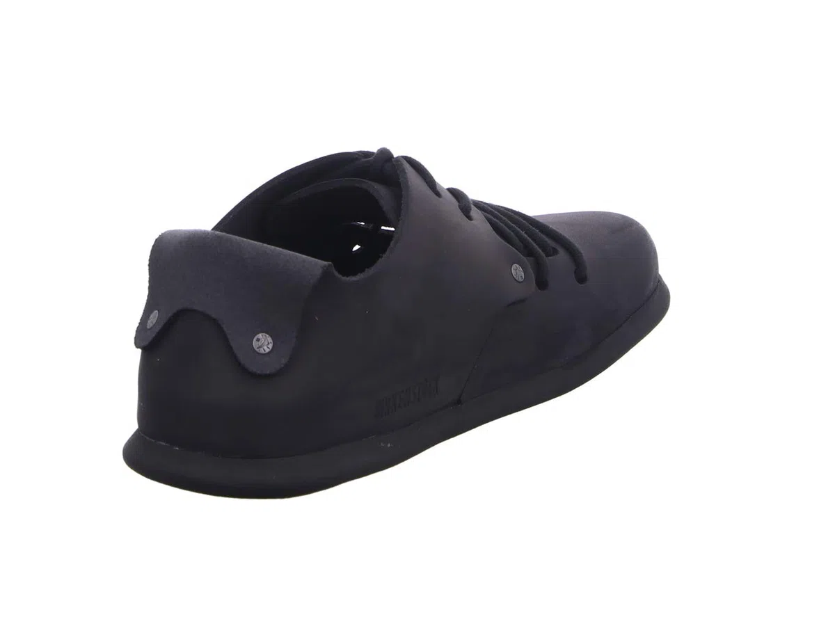 Montana Black Leather Adults Lace up Shoes