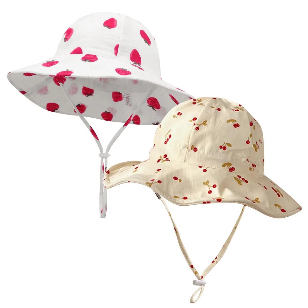 JSTHHTT 2 PCS Cappello da Sole Bambino Unisex, Cappello da Sole Regolabile in Cotone per Bambina, Cappellino Neonata, Cappellino Neonato, Cappello da Sole per Bambine e Ragazze, (6 Mesi-24 Mesi)