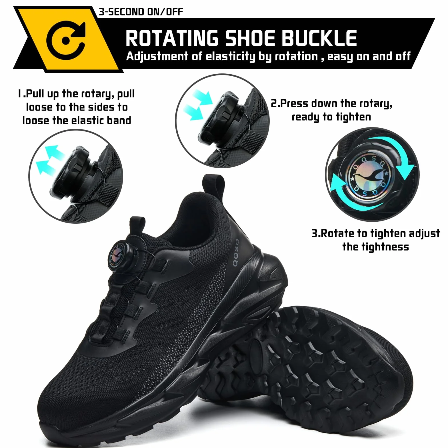 Scarpe Antinfortunistiche Uomo Scarpe da Lavoro Donna Leggere Traspiranti Comode Sneakers Antiscivolo Scarpe Sicurezza con Punta in Acciaio Regolazione Rapida dei Lacc