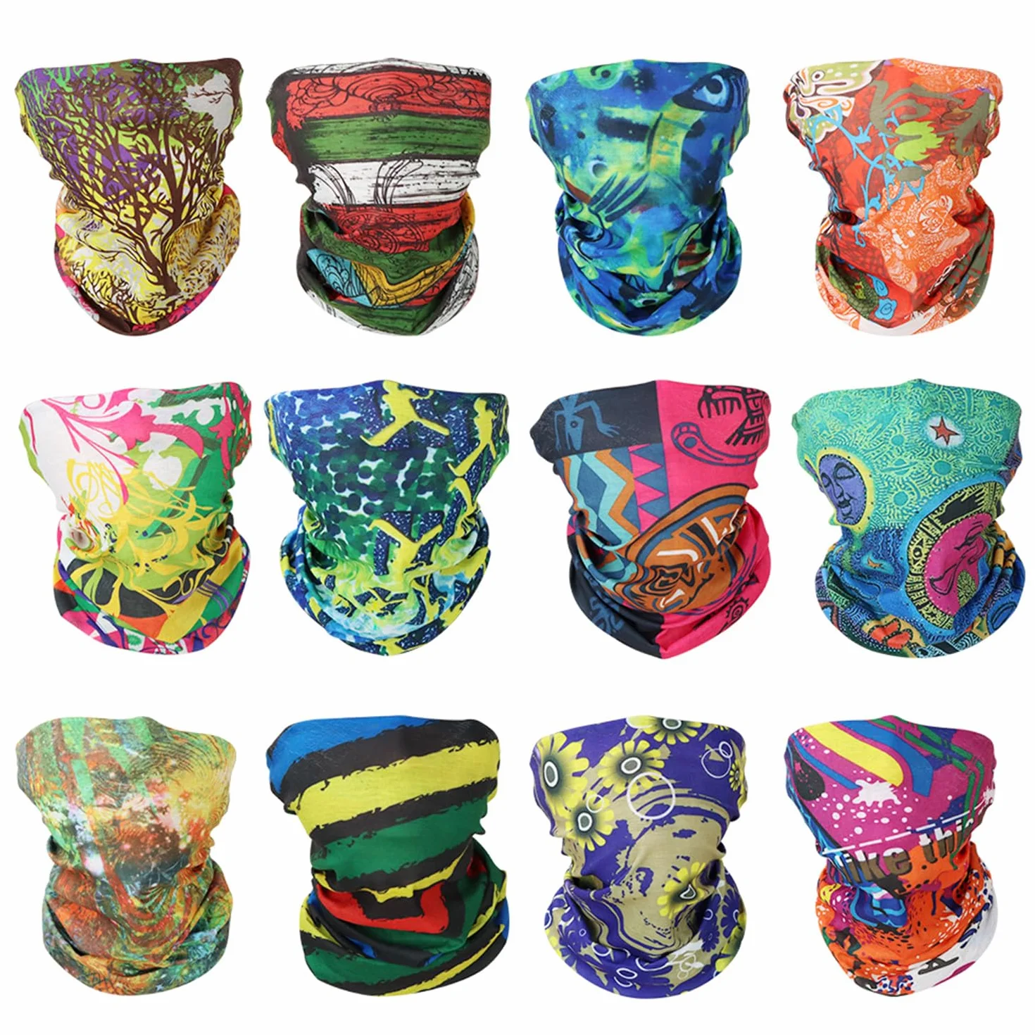 Fascia Bandana Multiuso,Copricapo Multifunzione Bandana Foulard Scaldacollo Fazzoletto da Collo Fascia Elastico,Maschera Sciarpa Senza Cuciture Multifunzionale per Yoga,Motociclismo