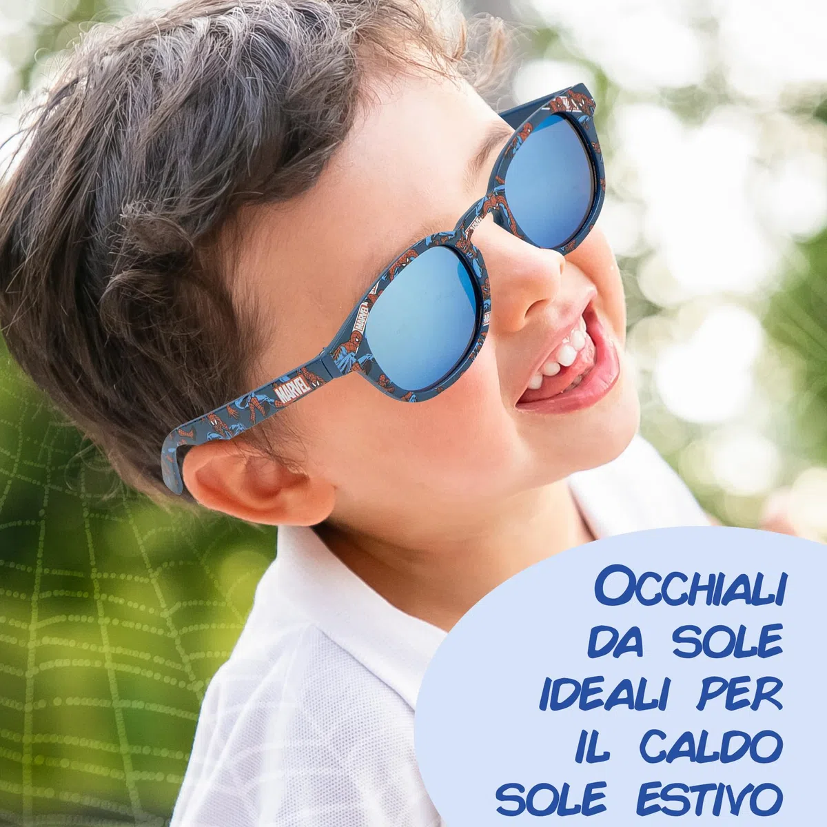 Cappello e Occhiali da Sole Spider-Man Bambino – Set 2 Pezzi Marvel, Berretto Baseball Blu e Rosso + Occhiali UV 100%, Bambini 5-12 Anni
