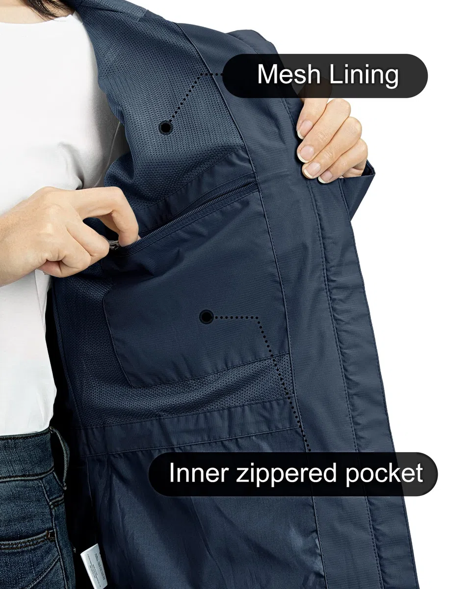 Outdoor Ventures Giacca impermeabile da donna, 10000 mm, leggera, foderata, impermeabile, impermeabile, impermeabile, impermeabile, con cappuccio