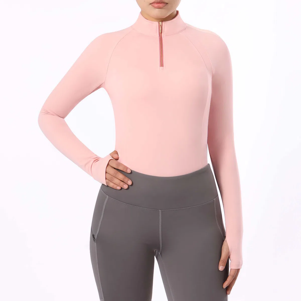Harrison Howard Top equestre da donna a maniche lunghe, design a mezza rete, top estivo ad asciugatura rapida con scollo alla moda