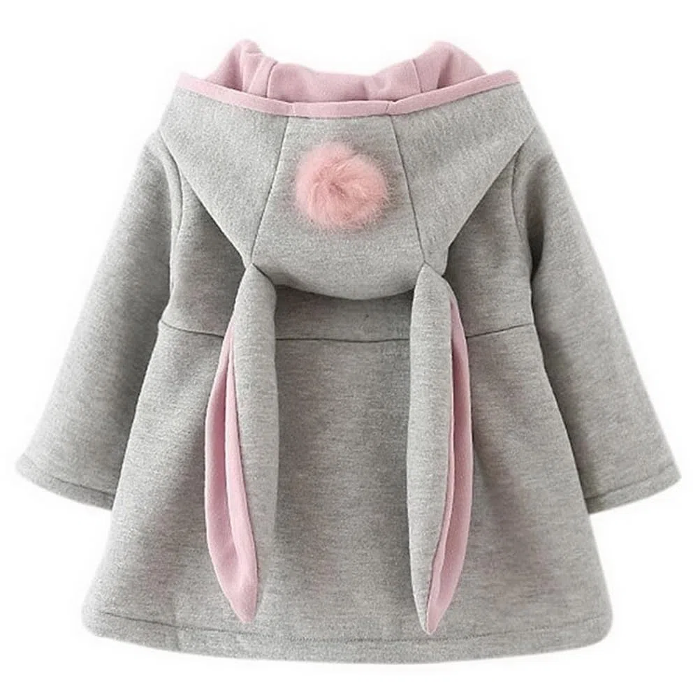 Cappotto con Cappuccio Coniglio da Bambina Giacca Incappucciato per Inverno Autunno 0-6 Anni