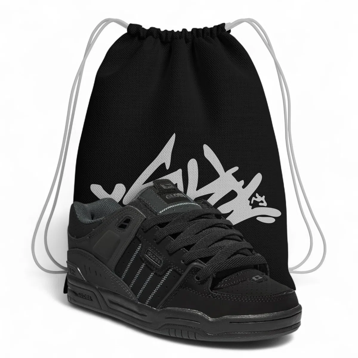 Scarpe da Skateboard – Scarpe Globe Fusion Black Night da Ginnastica Unisex Skate – Sneakers Resistenti con Sacca Abbinata