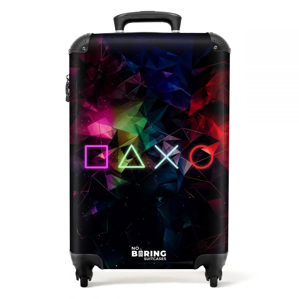 NoBoringSuitcases.com Trolley Valigia Bambino da Viaggio, Bagaglio a Mano 55x40x20 cm (Gioco - Neon - Nero)