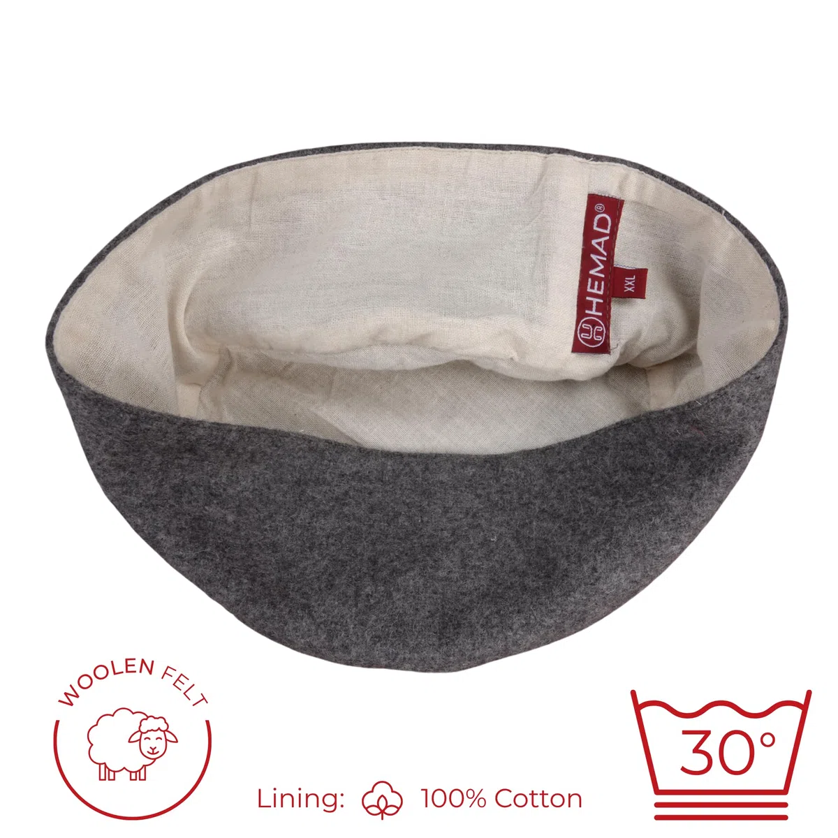 Cappello di Lana Medievale Maschile – M-XL Marrone, Grigio, Nero, Rosso
