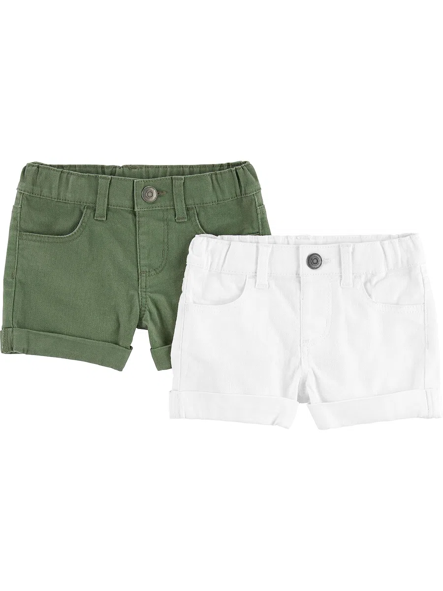 Simple Joys by Carter's - Denim Shorts, Pack of 2, Pantalocini Denim Bambine e Ragazze