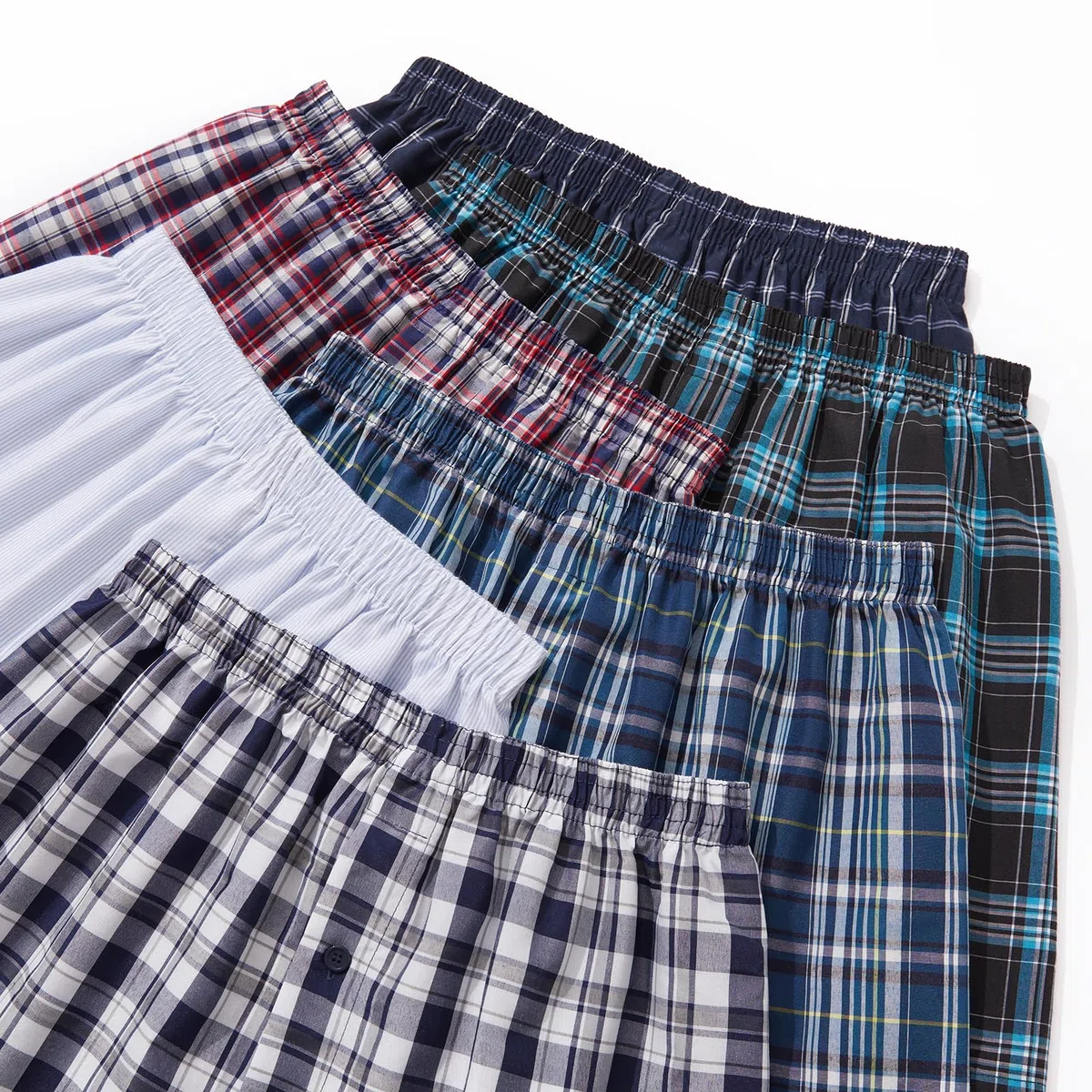 JupiterSecret Boxer Uomo Cotone Intrecciato Mutande Uomo a Quadri Classici Boxer Americani Uomo 6 o 10 Pezzi con Bottone