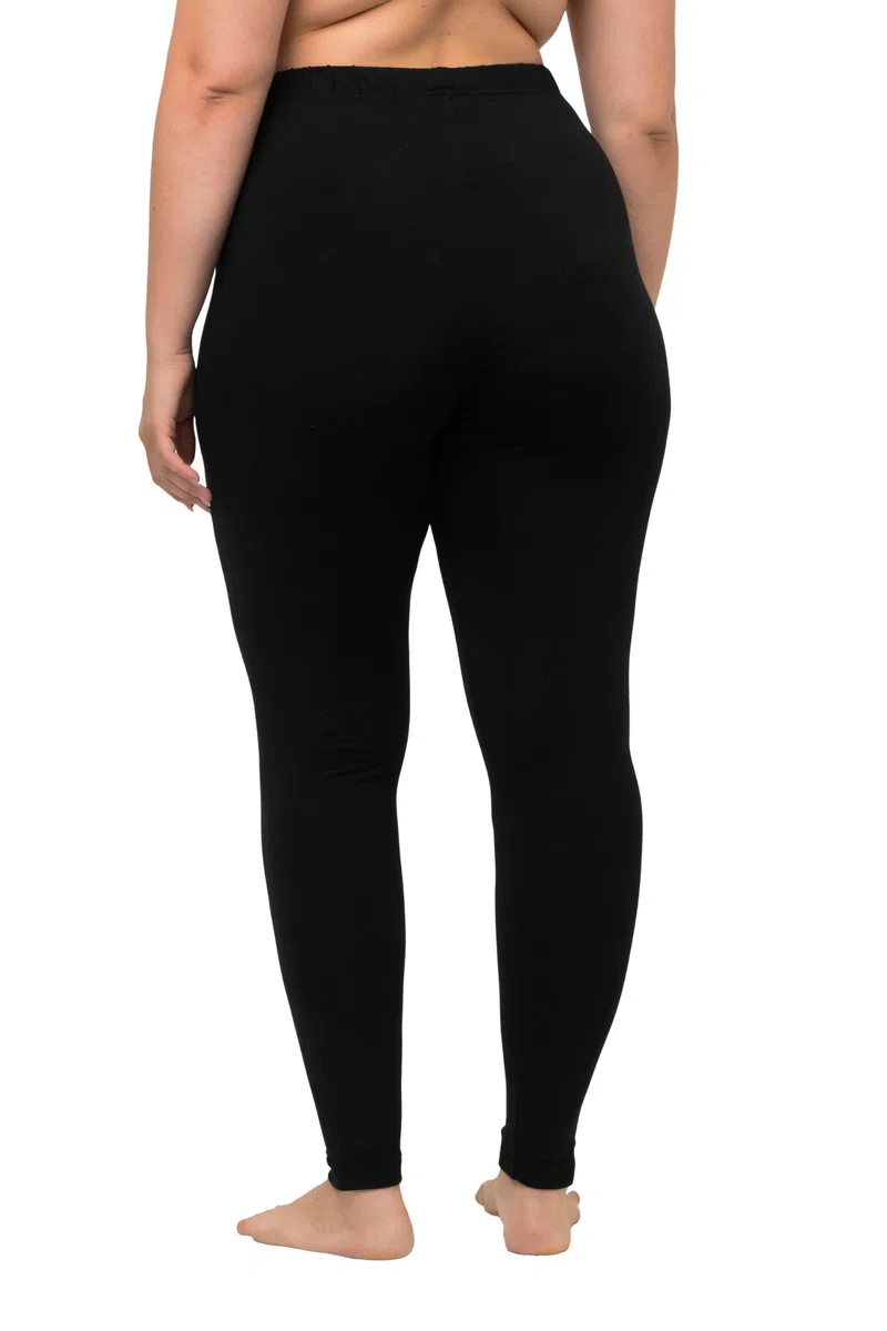 Ulla Popken Leggings Aderenti in Jersey di Puro Cotone con Cintura Completamente Elastica, Fino alla tg. 82 485548