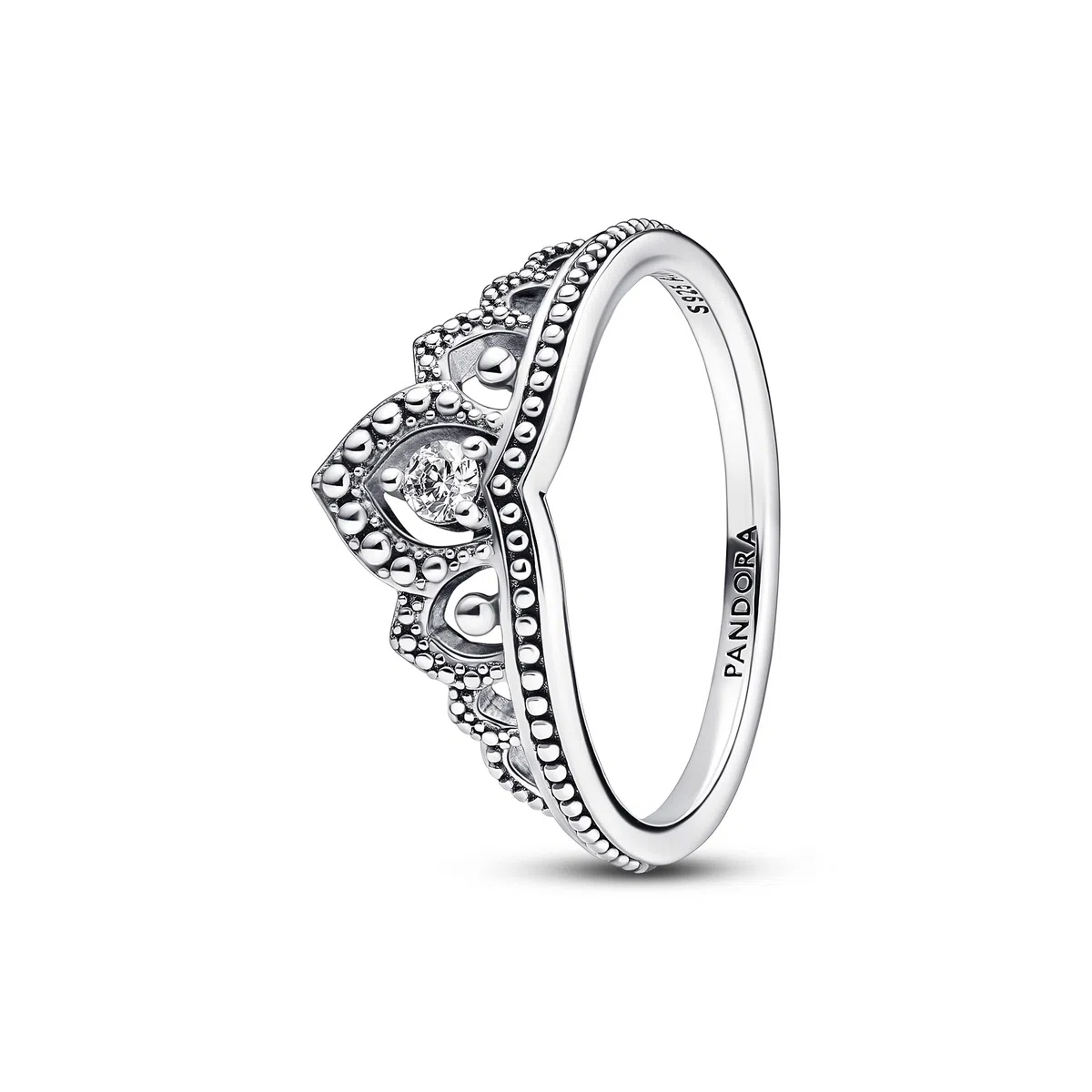 PANDORA Moments - Anello regale Tiara con sfere, in argento sterling con pietre di zirconia cubica incolori