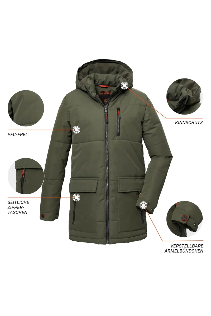 Killtec Kow 135 Bys Qltd Prk Il parka trapuntato con cappuccio/giacca invernale è idrorepellente Boy´s