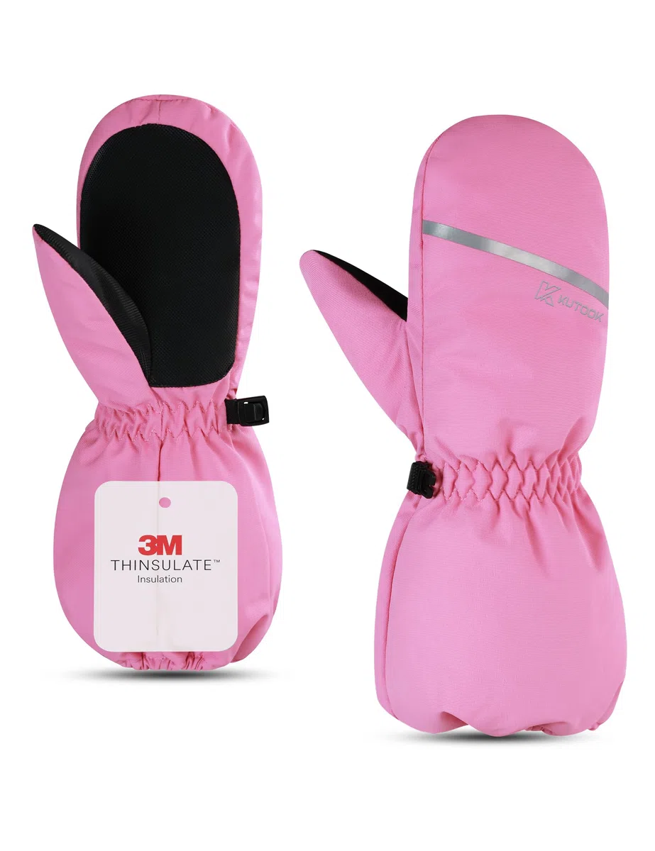 KUTOOK Guanti da Sci per Bambini 2-8 Anni Guanti Invernali Caldi Guanti Neve Bambina Guanti Impermeabili Bambino Termici per Slittino Snowboard Pattinaggio Ciclismo Corsa