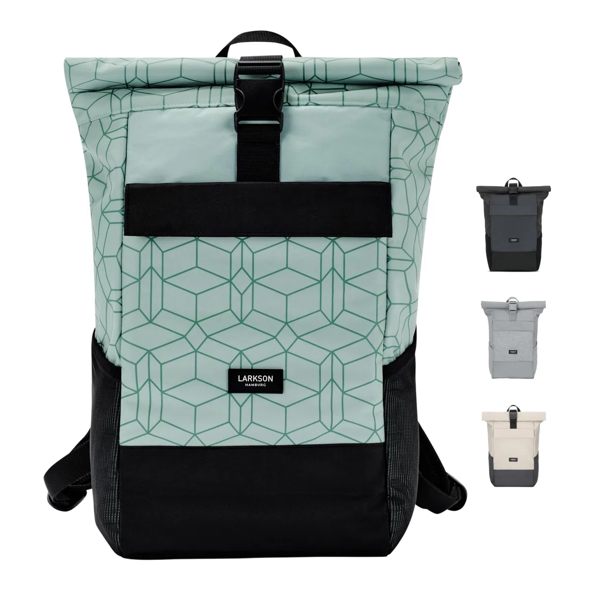 LARKSON Zaino Roll Top Uomo Donna - No 4 - Zainetto per Lavoro, Viaggio, Università - Porta Pc 16 Pollici - Materiale Sostenibile - Impermeabile