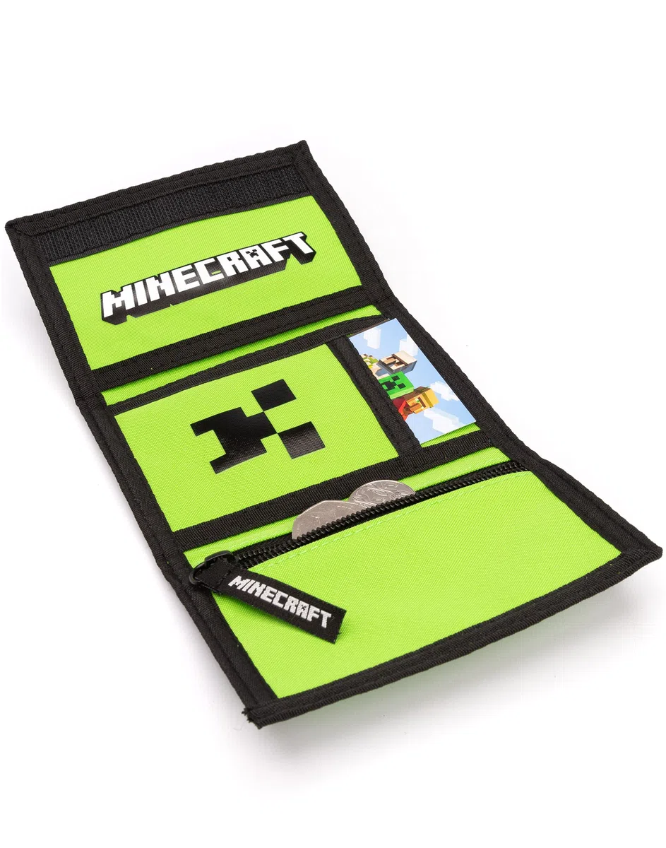 MINECRAFT Portafogli Bambini gioco Black o Green Creeper Greats Borsellino One Size