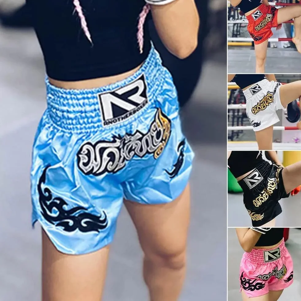 Boxe Trunks Kickboxing Pantaloncini Muay Thai Pantaloncini Boxer Sport Uomo Donna Lusso MMA Pantaloni