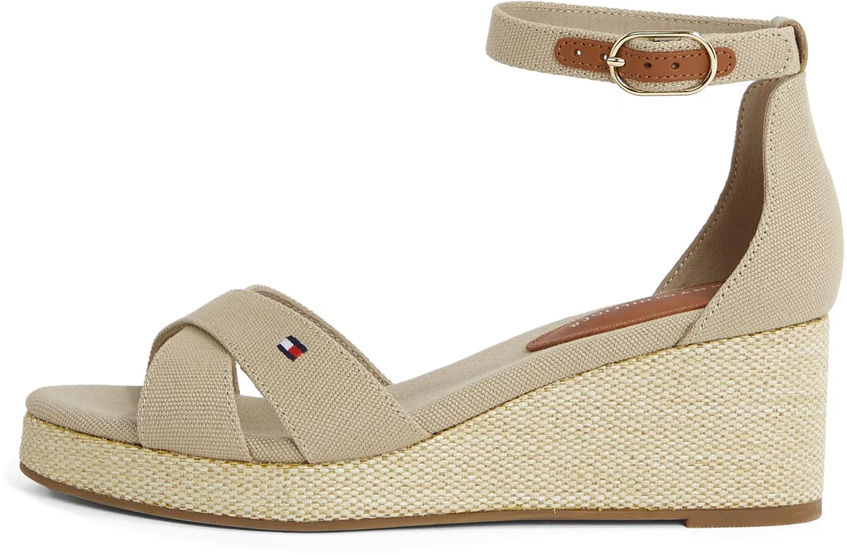 Tommy Hilfiger Donna Espadrillas Wedge Flag Criss-Cross Mid con Cinturino alla Caviglia