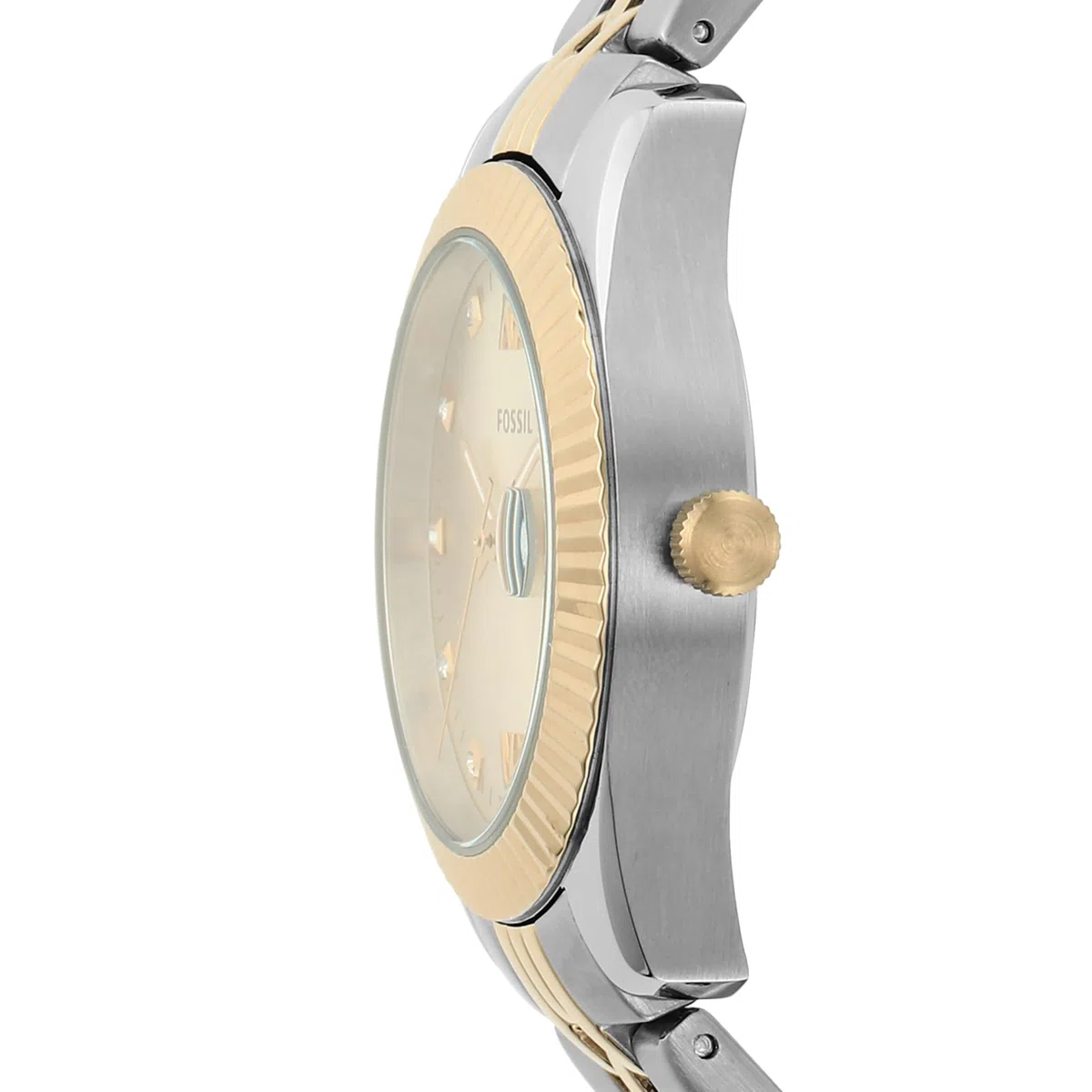 Fossil Orologio Scarlette da donna, 38 mm Movimento al quarzo con data a tre lancette e cinturino in acciaio inossidabile