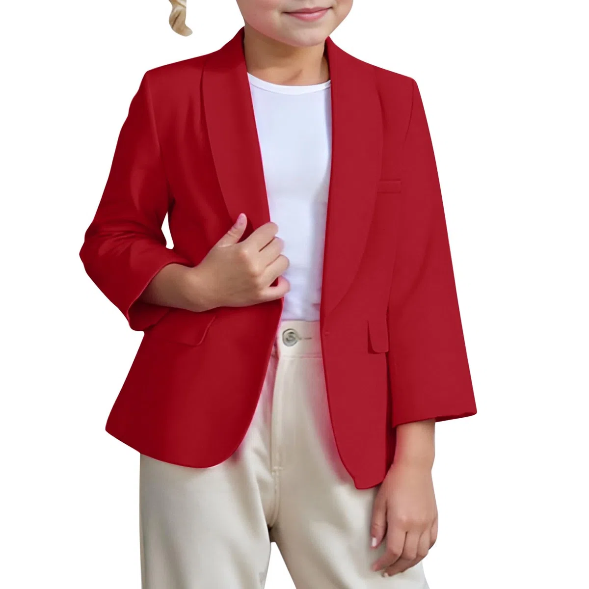 Generisch Tuta formale, blazer, tinta unita, per ragazze, per il tempo libero, per bambini