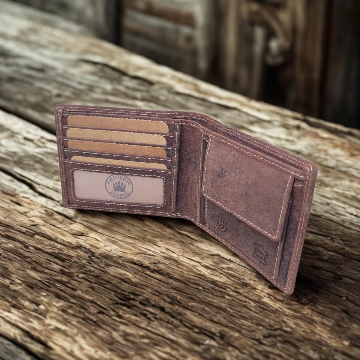 Frédéric Johns Portafoglio Uomo Vera Pelle Stile Vintage con Protezione RFID - Portafoglio Elegante e Resistente