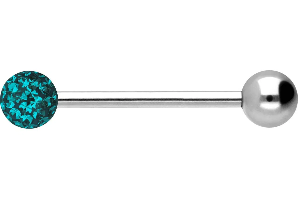 PIERCINGLINE Titan Barbell | EPOXY & Titanio sfera | Piercing barretta petto lingua | colori e dimensioni a scelta