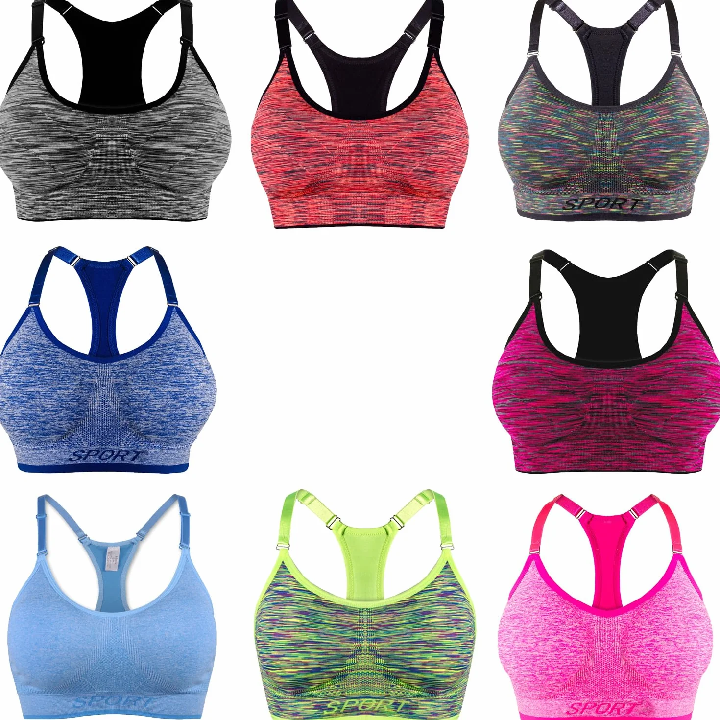 Libella Donne Reggisegno Push Up Bustier Sostegno Forte Imbottito Senza Cinturino Fitness Top di Sport 3714