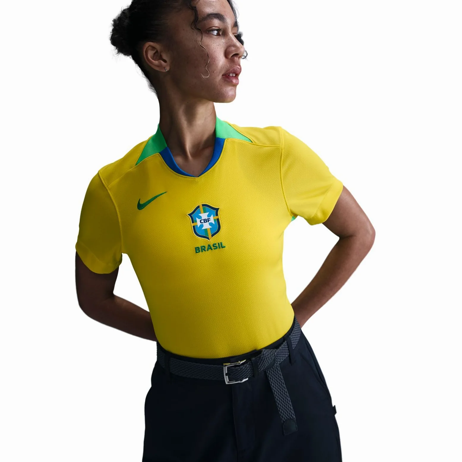 Nike Brasilien 2025 Stadium Home (Frauenteam) Nike Dri-Fit Replika-fußballtrikot für Damen Nike Maglia da Calcio Dri-Fit (Donna) Donna
