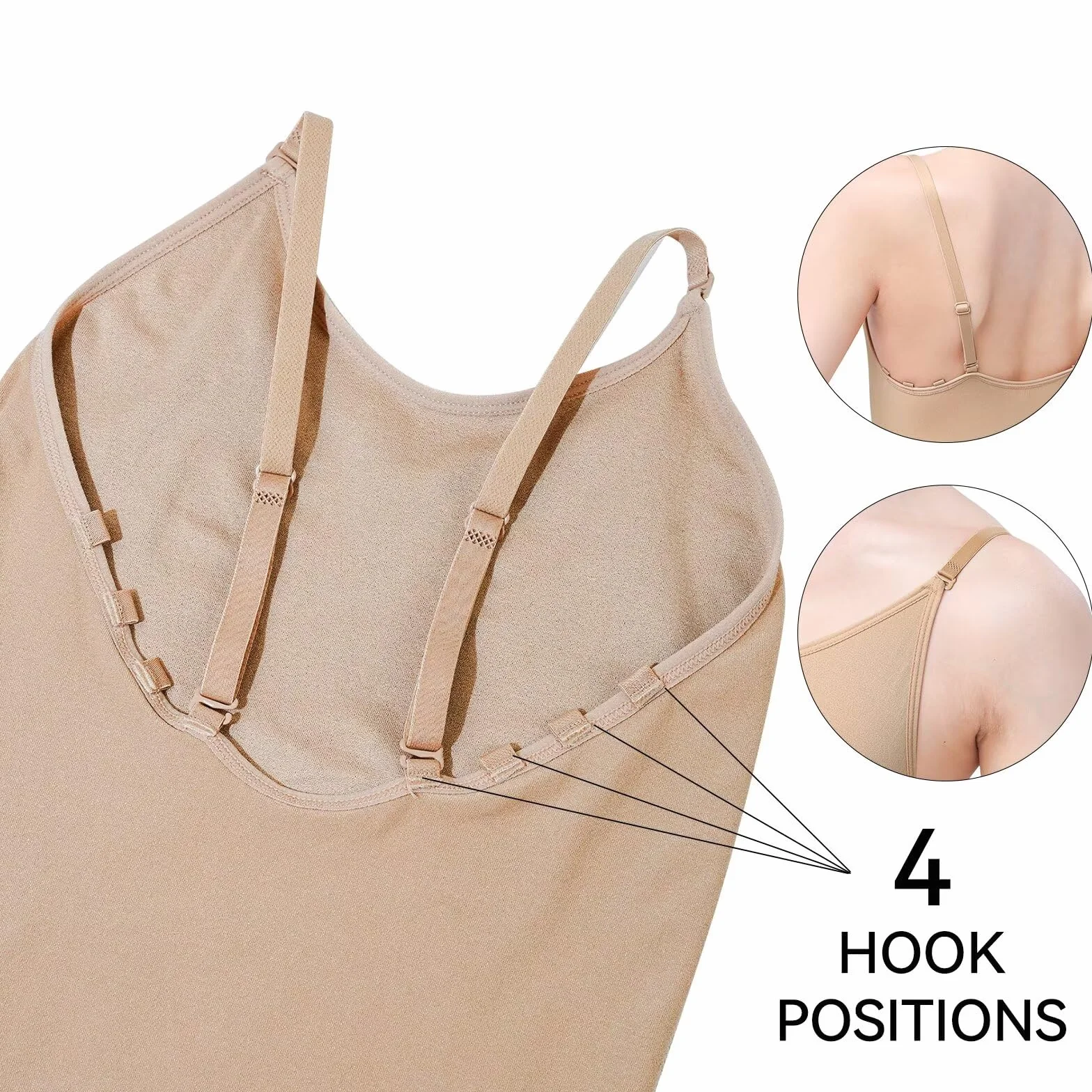 Balletto Body da Danza Classica con Spalline Regolabili Color Carne Camisole Body Danza per Donna