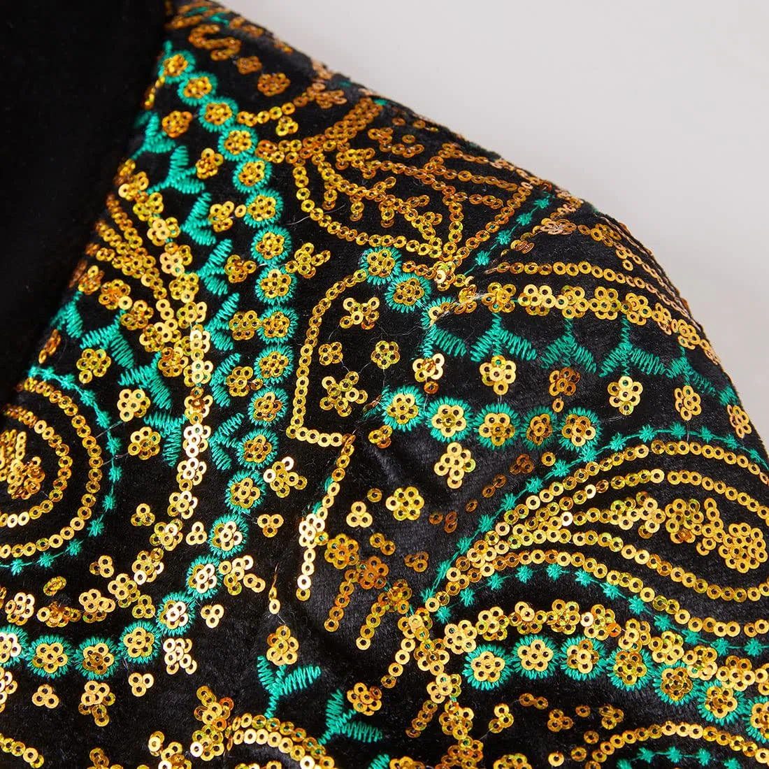 Giacca da Uomo con Paillettes Lucide Giacca Classica da Abito Floreale Moda, Adatta per Feste, Matrimoni, Banchetti, Balli